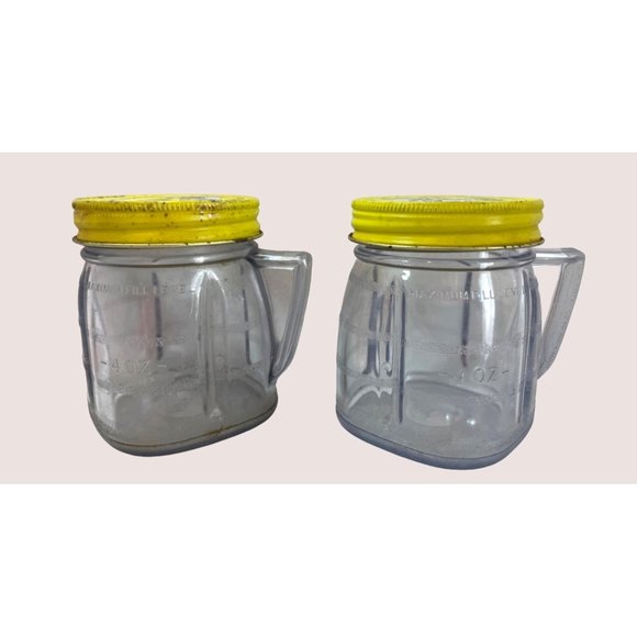 Osterizer Liquifier-Blender Containers w Covers 8 oz size Vintage - Picture 1 of 7